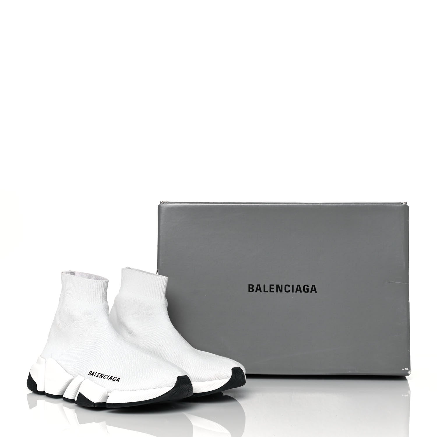 Balenciaga Technical 3D Recycled Knit Bi-Color Sole Womens Speed 2.0 Sneakers 35 White Black 10 of 10