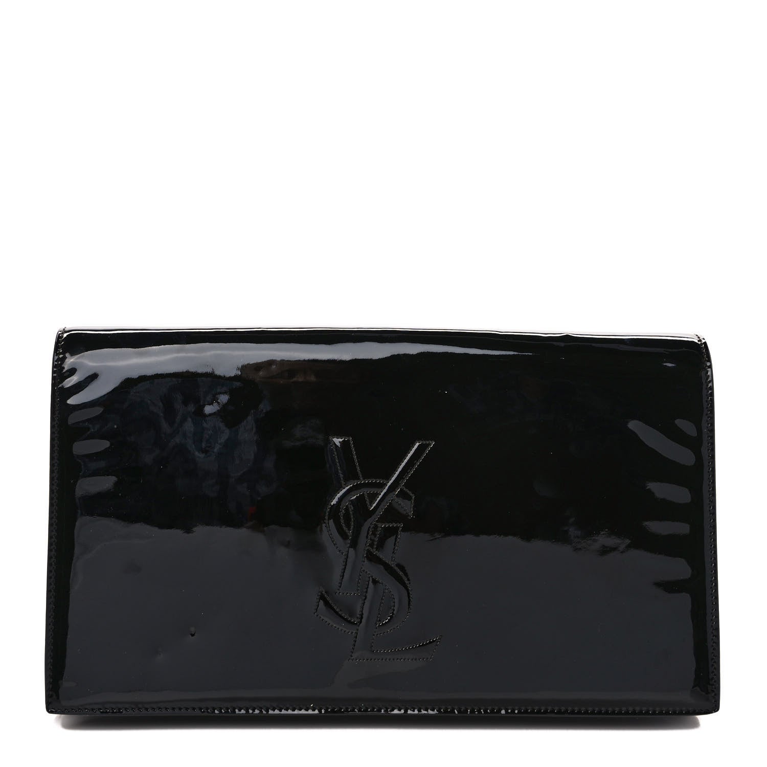 Saint Laurent Patent Monogram Large Belle De Jour Clutch Black 1 of 8