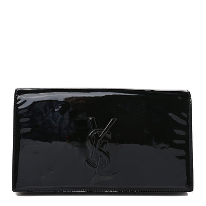 Saint Laurent Patent Monogram Large Belle De Jour Clutch Black 1 of 8