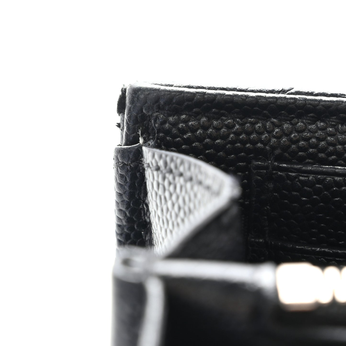 Grain De Poudre Matelasse Chevron Monogram Chain Wallet Black