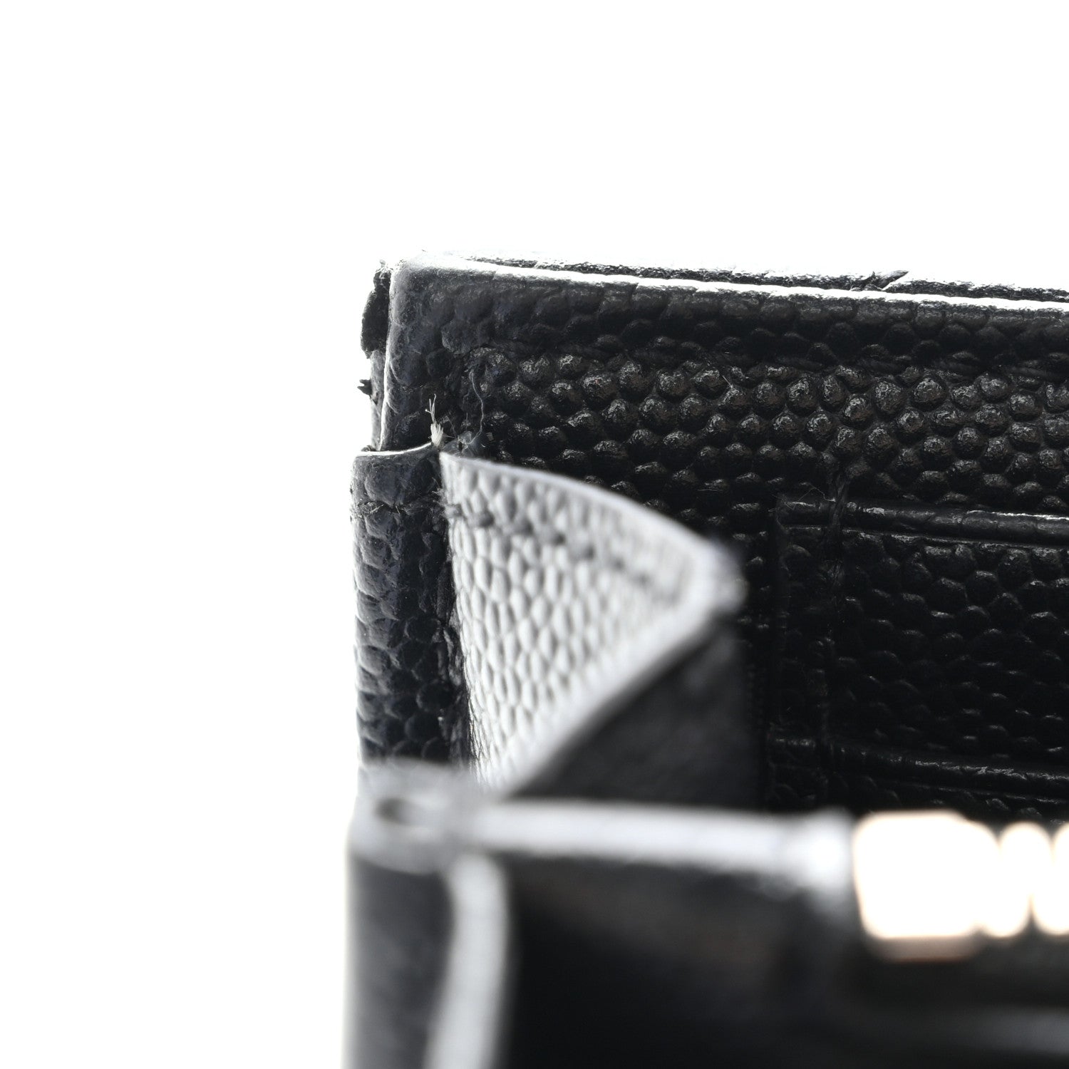 Saint Laurent Grain De Poudre Matelasse Chevron Monogram Chain Wallet Black 13 of 16