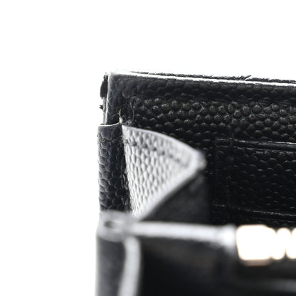 Saint Laurent Grain De Poudre Matelasse Chevron Monogram Chain Wallet Black 13 of 16