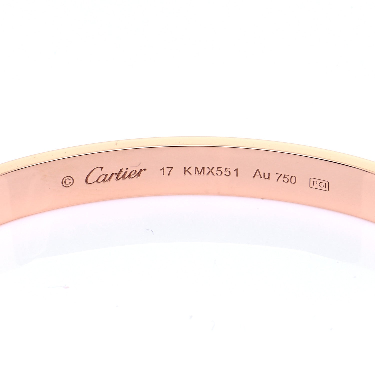 Cartier 18K Pink Gold LOVE Bracelet 17 4 of 7