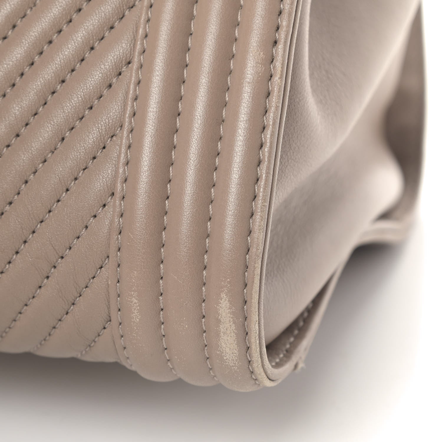 Chanel Calfskin Chevron Quilted Boy Shopping Tote Taupe 6 of 6