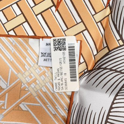 Hermes Silk Masan & Masan Scarf 90 White Beige Gris 5 of 5