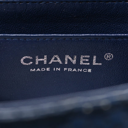 Chanel Lambskin Perforated Jumbo Single Flap Blue 6 of 19