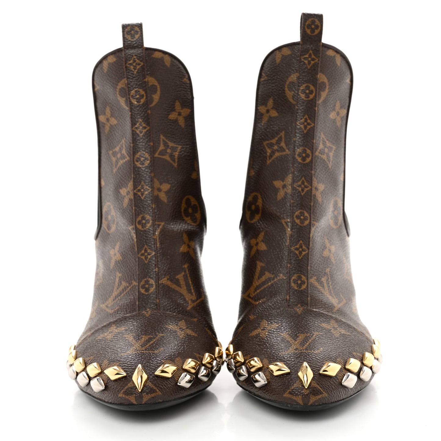 Monogram Gold Rush Studded Uniformes Cap Toe Chelsea 75mm Ankle Boots 38