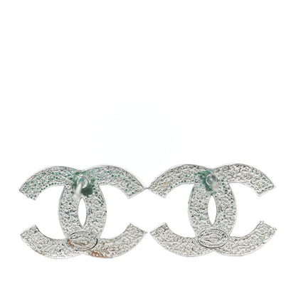 Chanel Baguette Crystal CC Earrings Silver 7 of 9