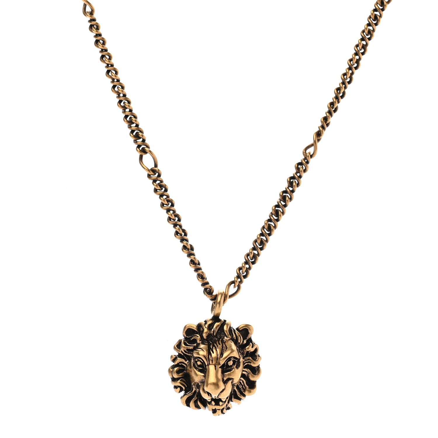 Gucci Metal Lion Head Necklace Gold 4 of 7