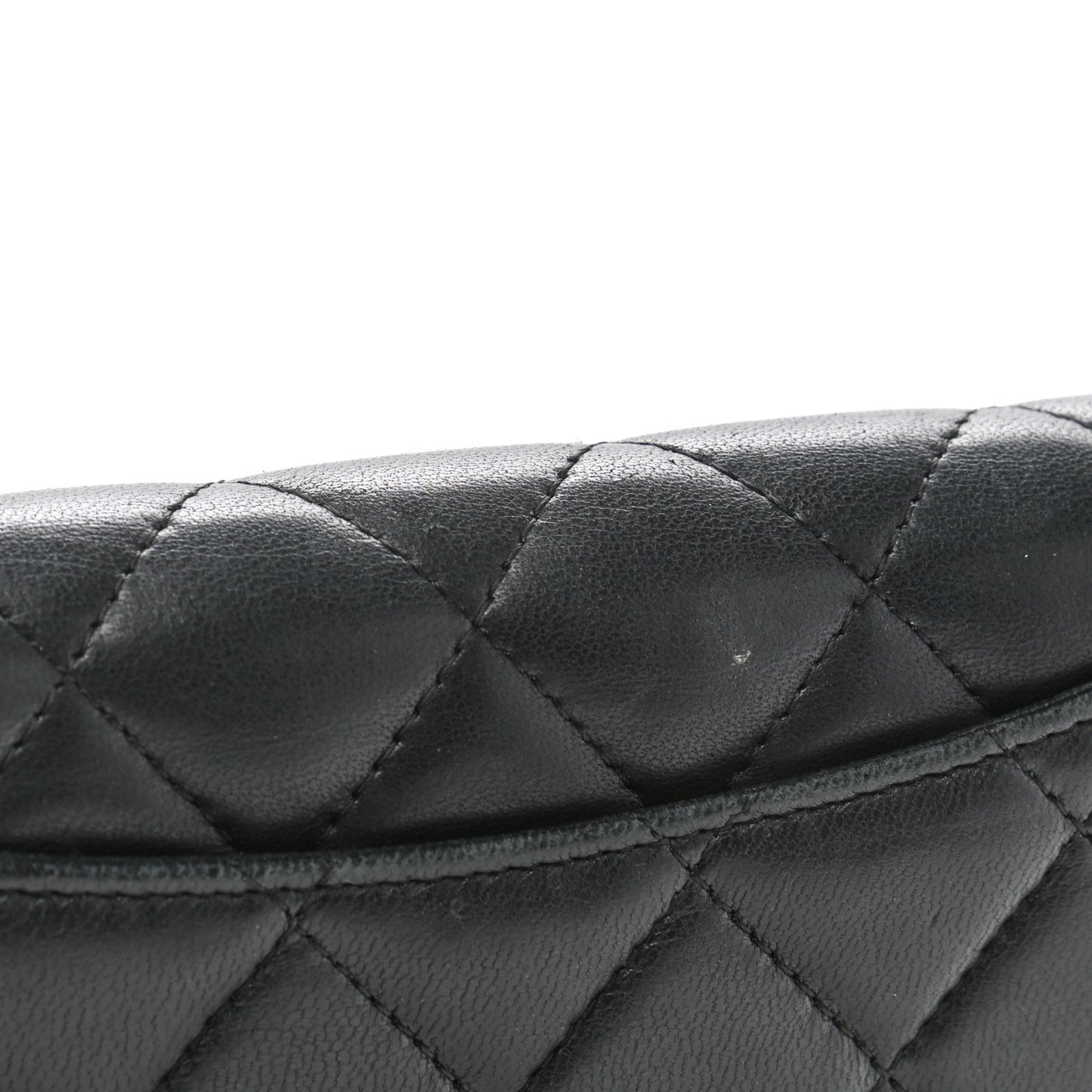 Lambskin Quilted Large Flap Wallet Black