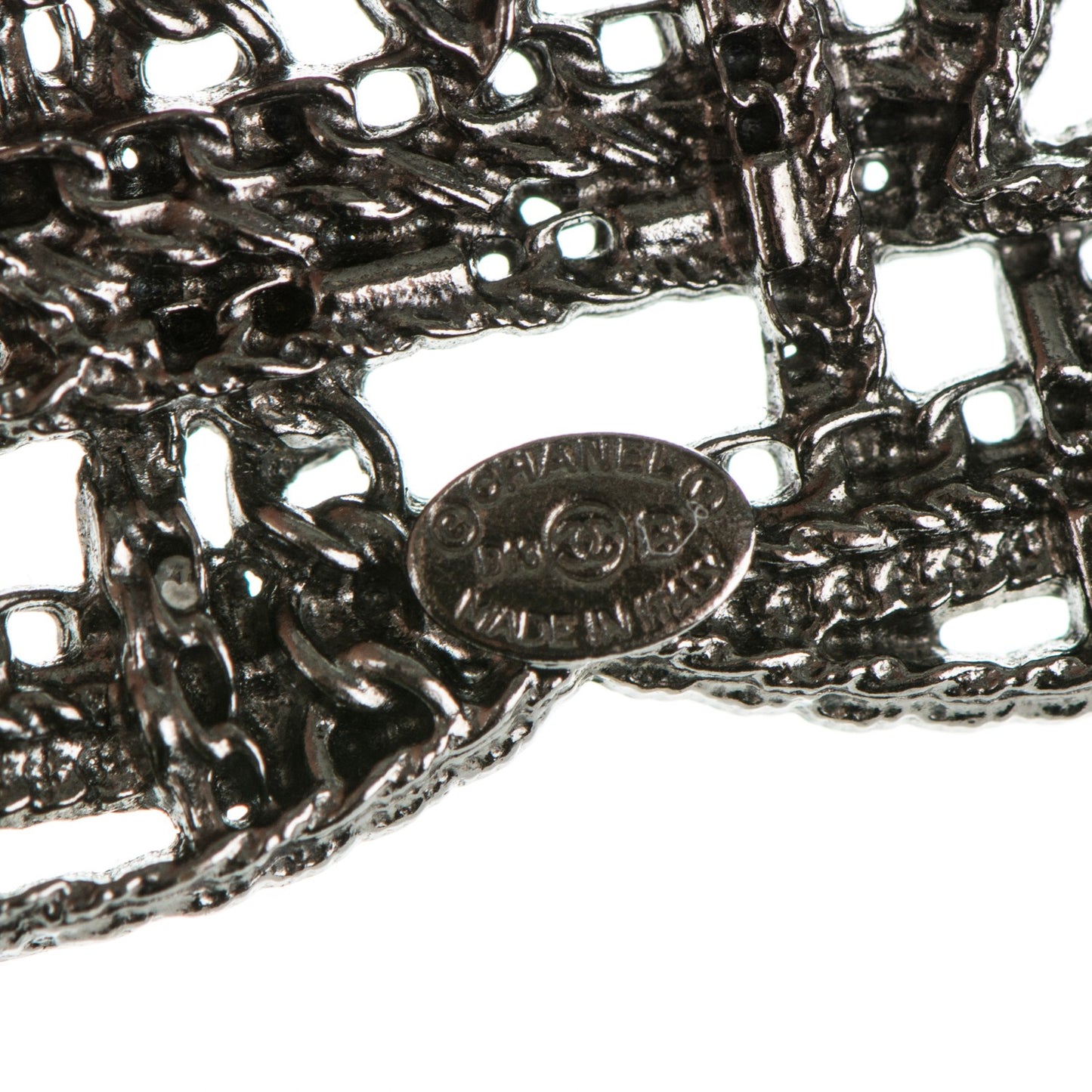 Ruthenium Chain CC Brooch