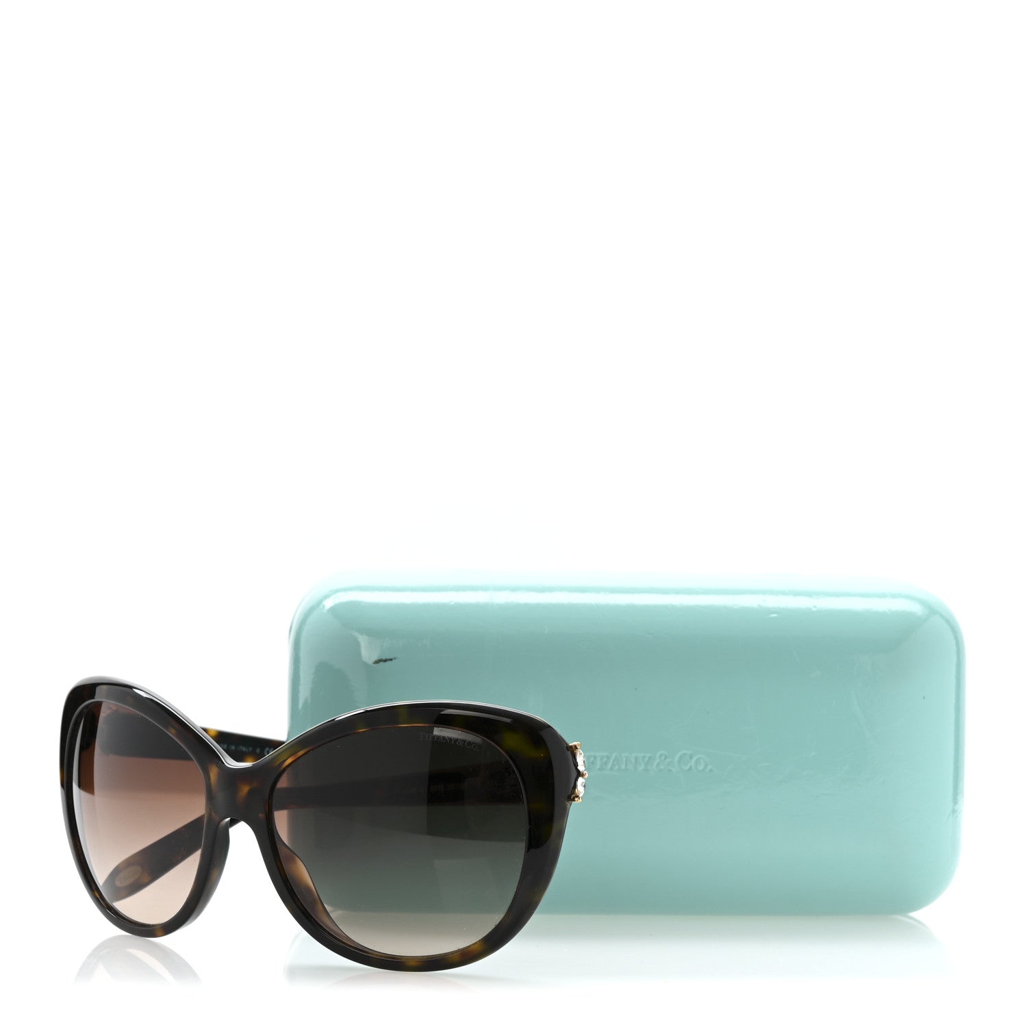 Tiffany Acetate Crystal TF4048-B Sunglasses Tortoise 8 of 8