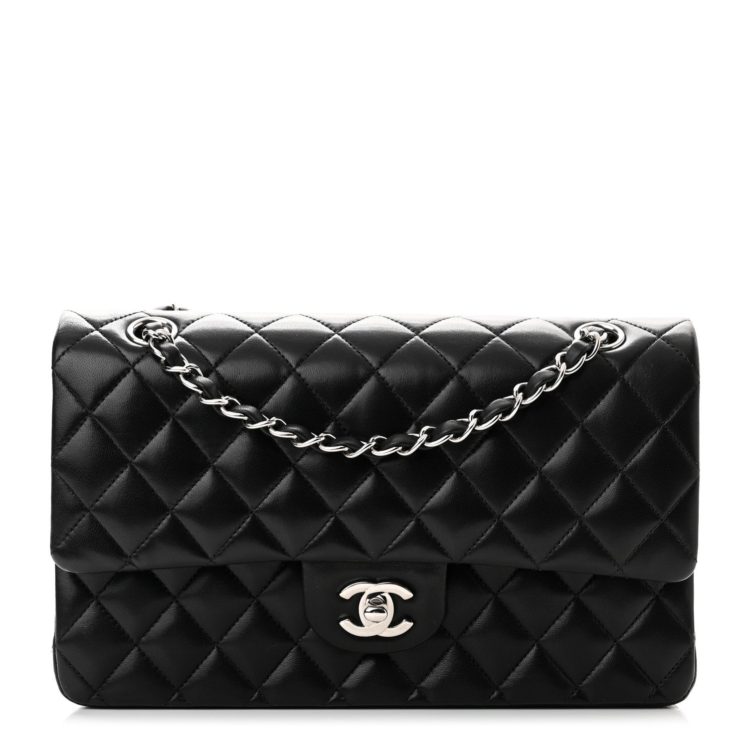 Chanel Lambskin Quilted Medium Double Flap Black 1 of 10