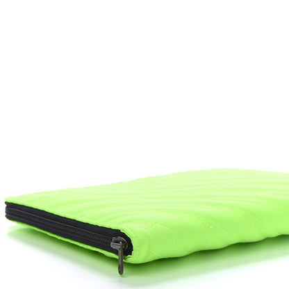 Balenciaga Nylon Logo Matelasse Explorer Zip Around Tablet Pouch Light Fluo Green 7 of 8
