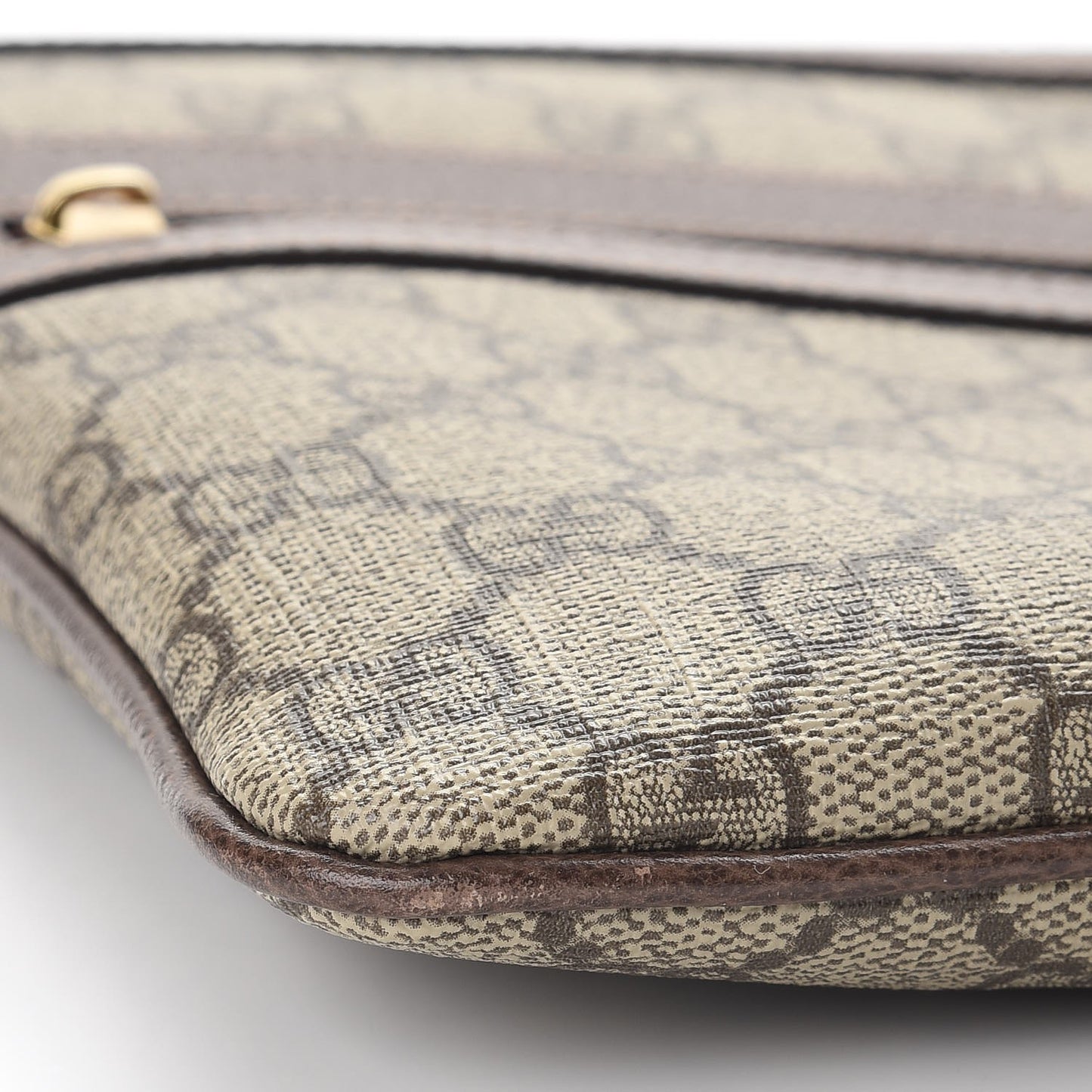 GG Supreme Monogram Large Ophidia Pouch Clutch Brown