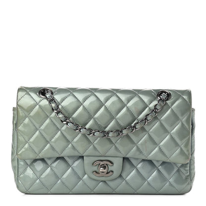 Chanel Patent Calfskin Quilted Medium Double Flap Turquoise 1 of 17
