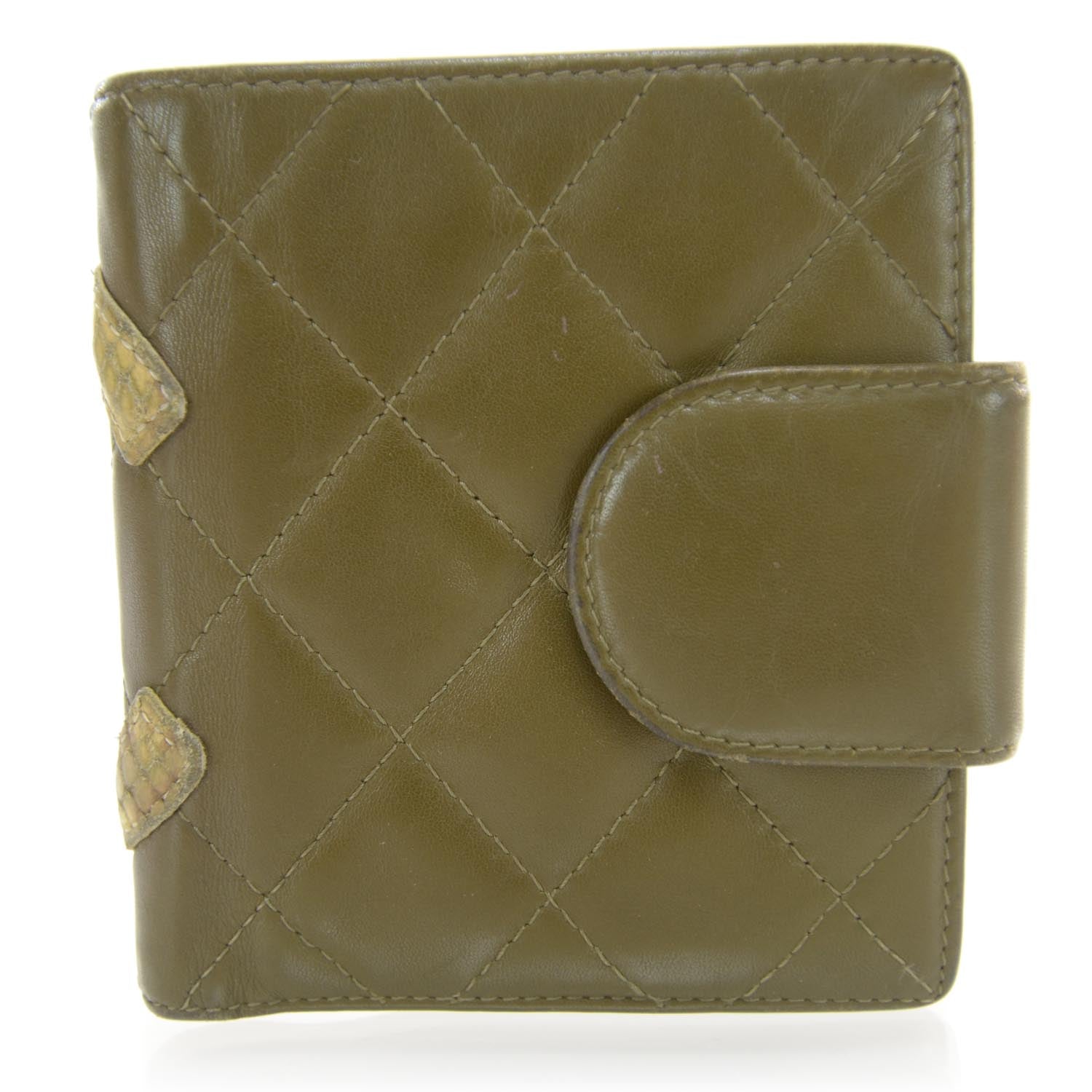 Chanel Python Cambon Compact Wallet Olive 1 of 10