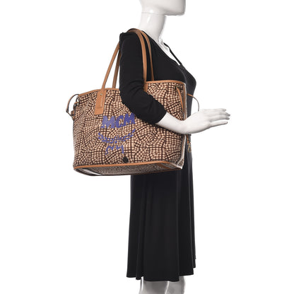 MCM Visetos Medium Liz Reversible Shopper Tote Cognac 2 of 31