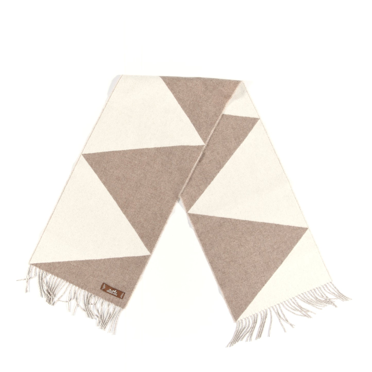 Cashmere Casaque Zig Zag Muffler Etoupe Ivory