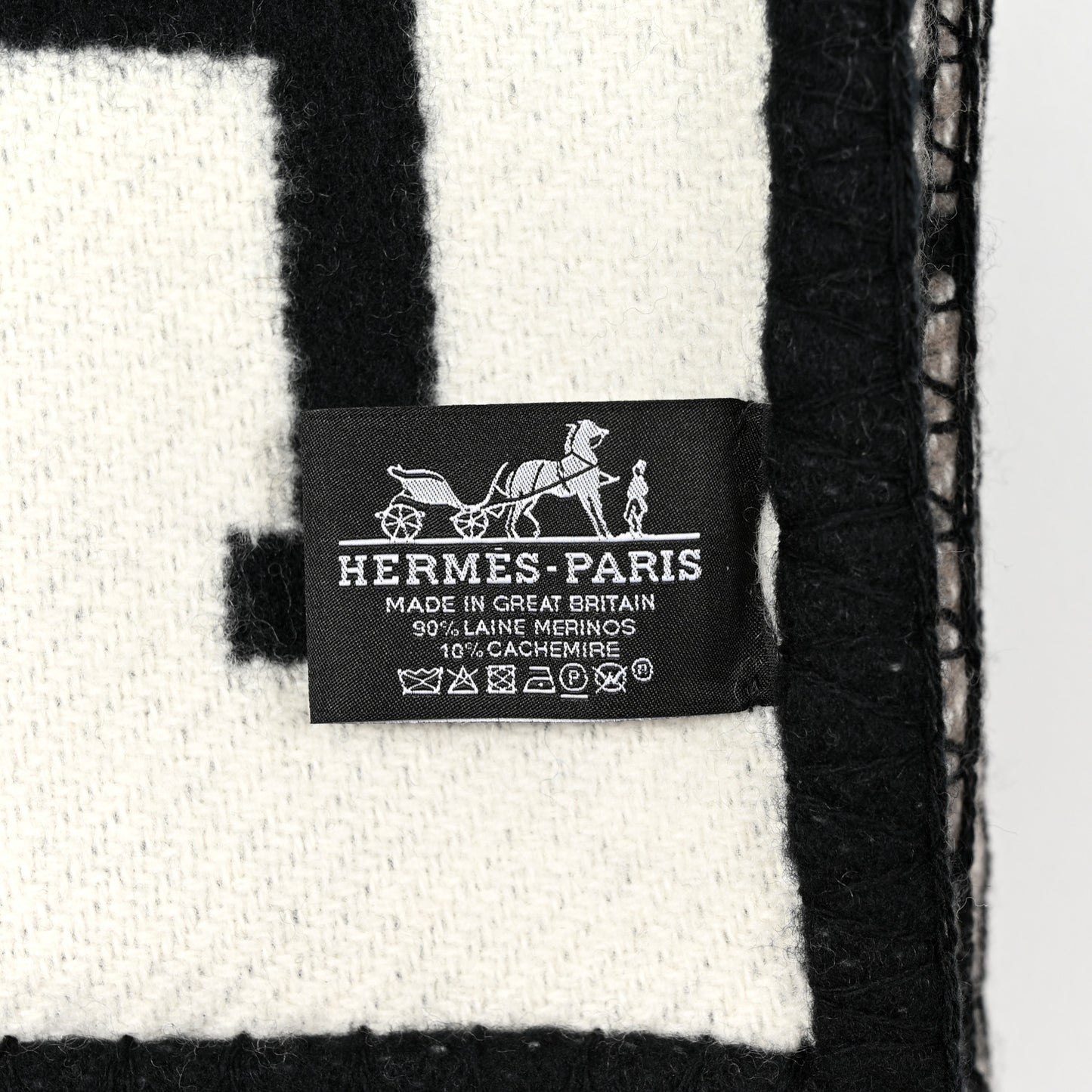 Wool Cashmere Avalon III Blanket Ecru Black