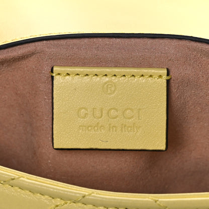 Gucci Calfskin Matelasse Super Mini GG Marmont Shoulder Bag Banana 6 of 11