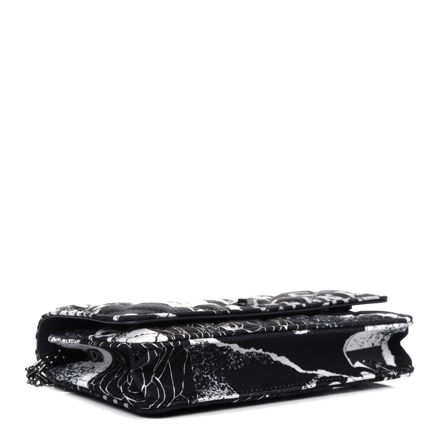 Chanel Canvas Printed Quilted 2.55 Reissue Wallet On Chain WOC White Black Navy Blue 4 of 13