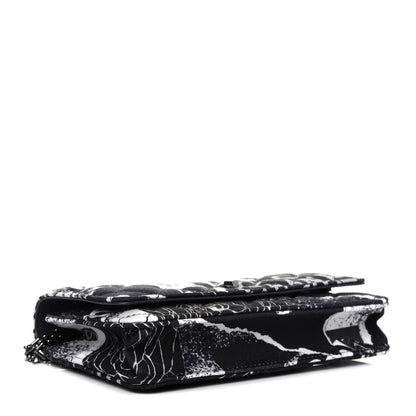 Chanel Canvas Printed Quilted 2.55 Reissue Wallet On Chain WOC White Black Navy Blue 4 of 13