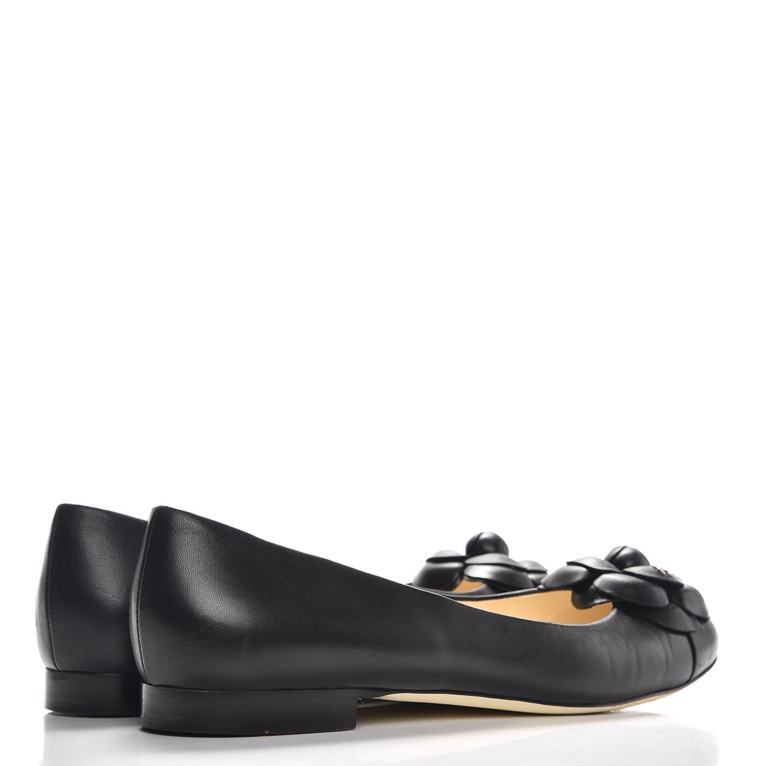 Chanel Lambskin Camellia Ballerina Flats 39.5 Black 4 of 11