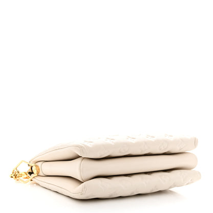 Louis Vuitton Lambskin Embossed Monogram Coussin PM Cream 4 of 13