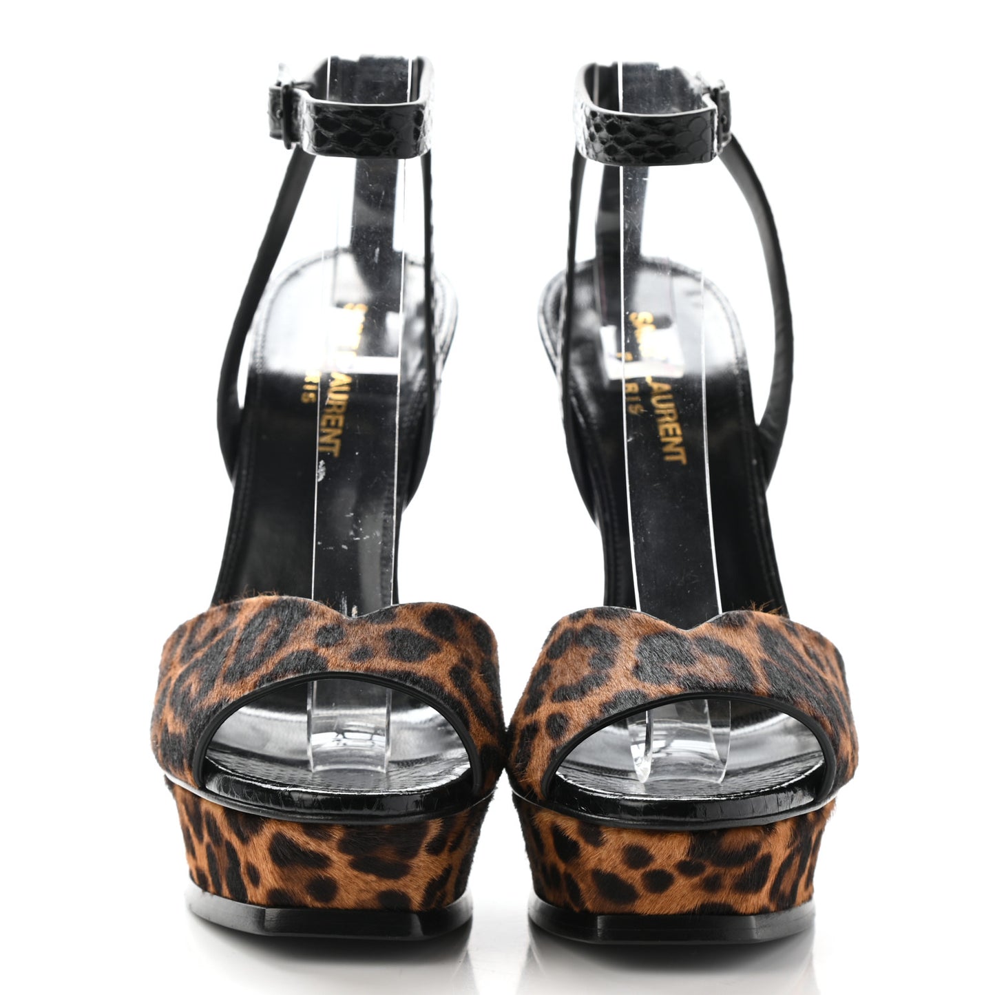 Pony Hair Leopard Print Tribute 105 Platform Sandals 37.5 Naturale