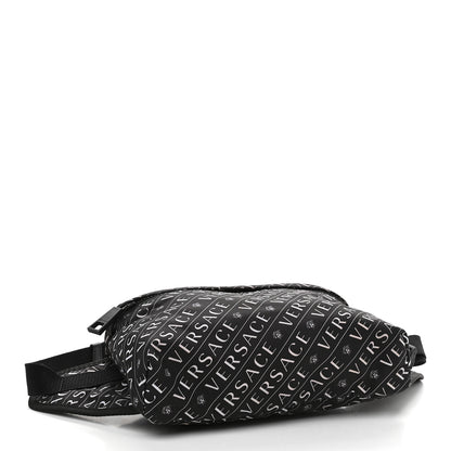 Versace Nylon Logo Belt Bag Black White 4 of 9