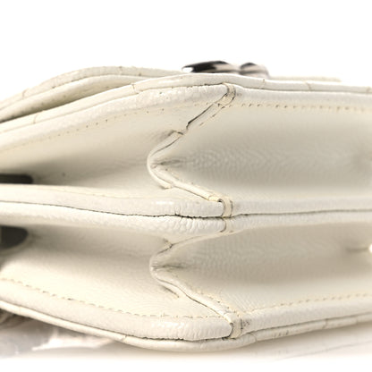 Chanel Caviar Quilted Enamel Coco Clutch With Chain White 16 of 24