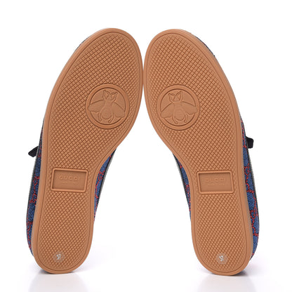 Gucci Lurex Calfskin Web GG Monogram Womens Falacer Sneakers 37 Iridescent Blue Iridescent Red Silver 5 of 8