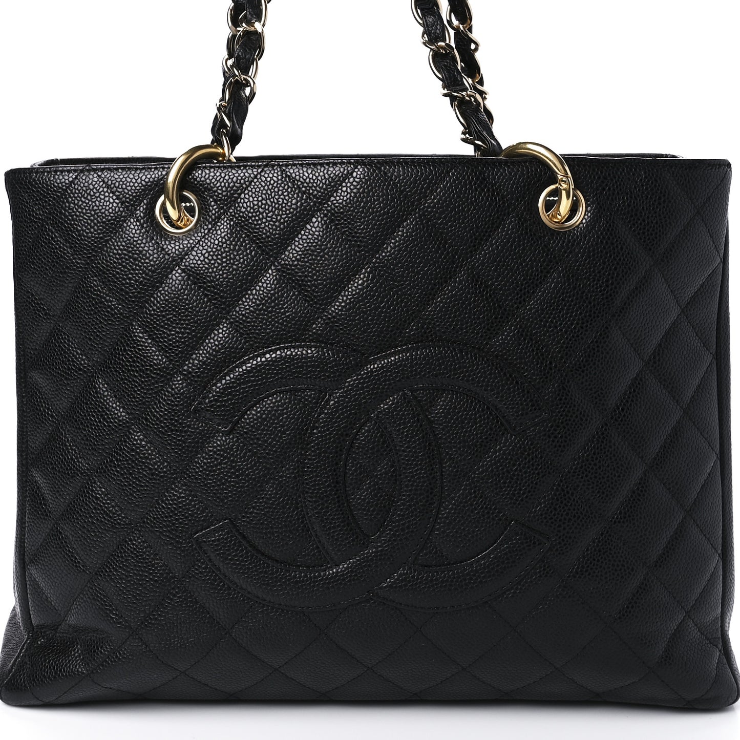Caviar Quilted Grand Shopping Tote GST Black