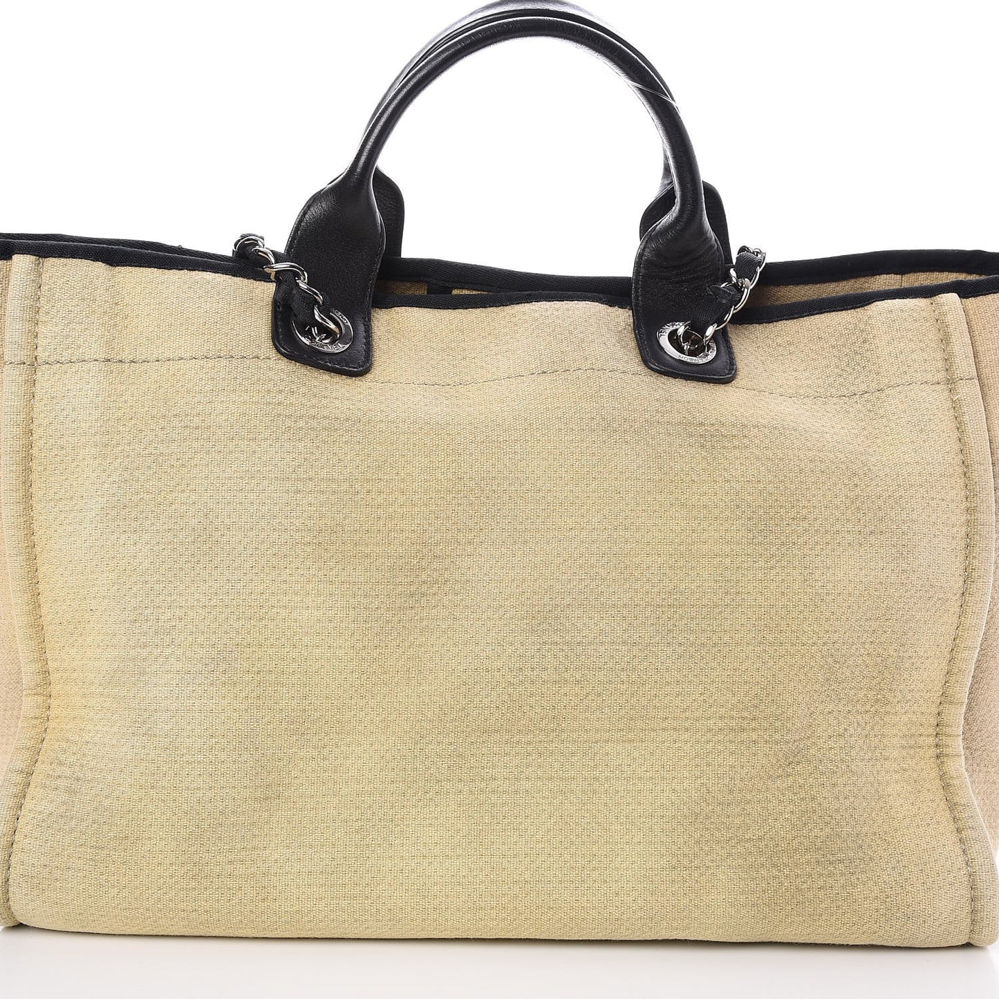 Canvas Large Deauville Tote Beige Black
