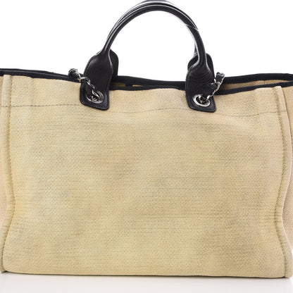 Chanel Canvas Large Deauville Tote Beige Black 8 of 8