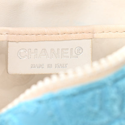 Chanel Terry Cloth CC Medium Single Flap Light Blue 6 of 10