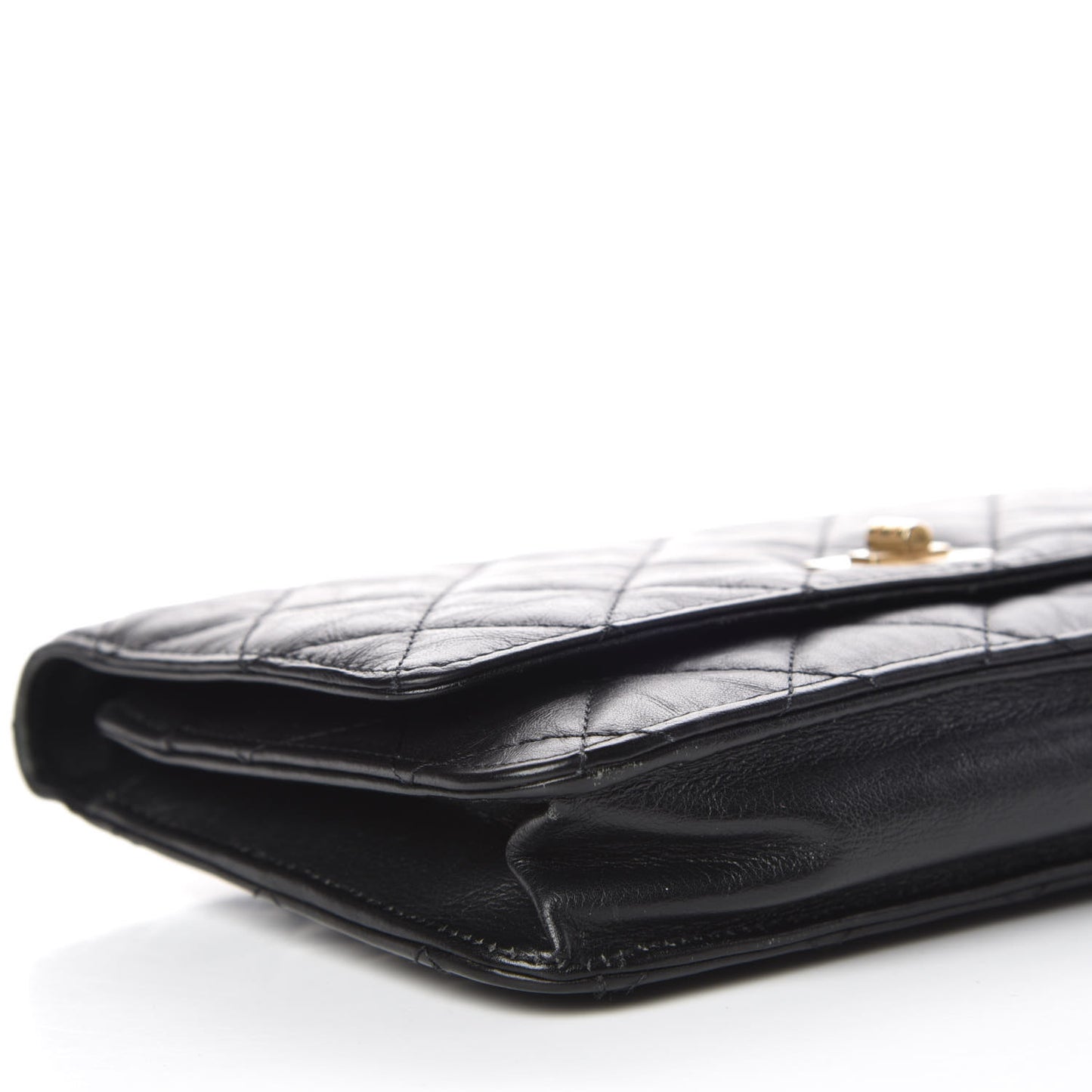 Aged Calfskin Quilted Reissue Wallet On Chain WOC Black