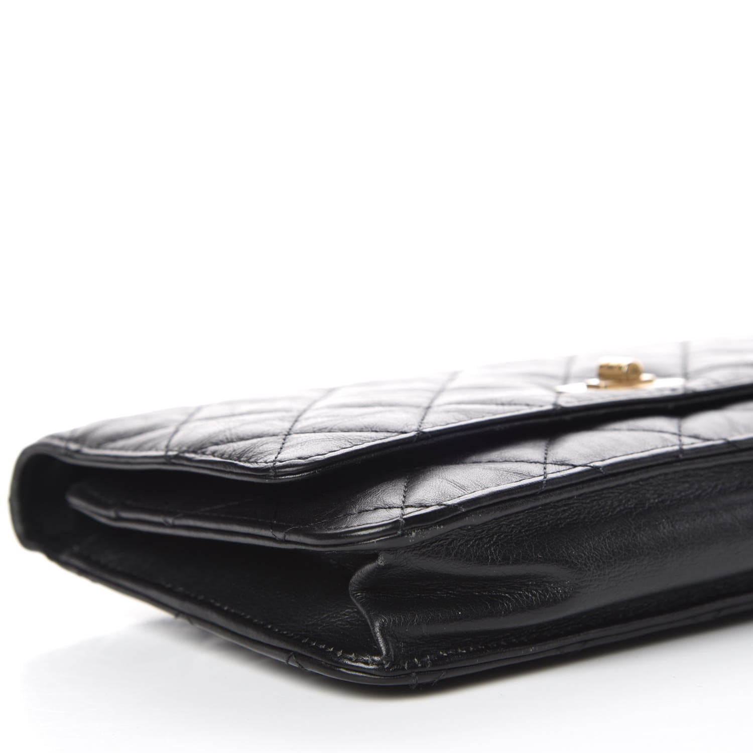 Chanel Aged Calfskin Quilted Reissue Wallet On Chain WOC Black 9 of 11