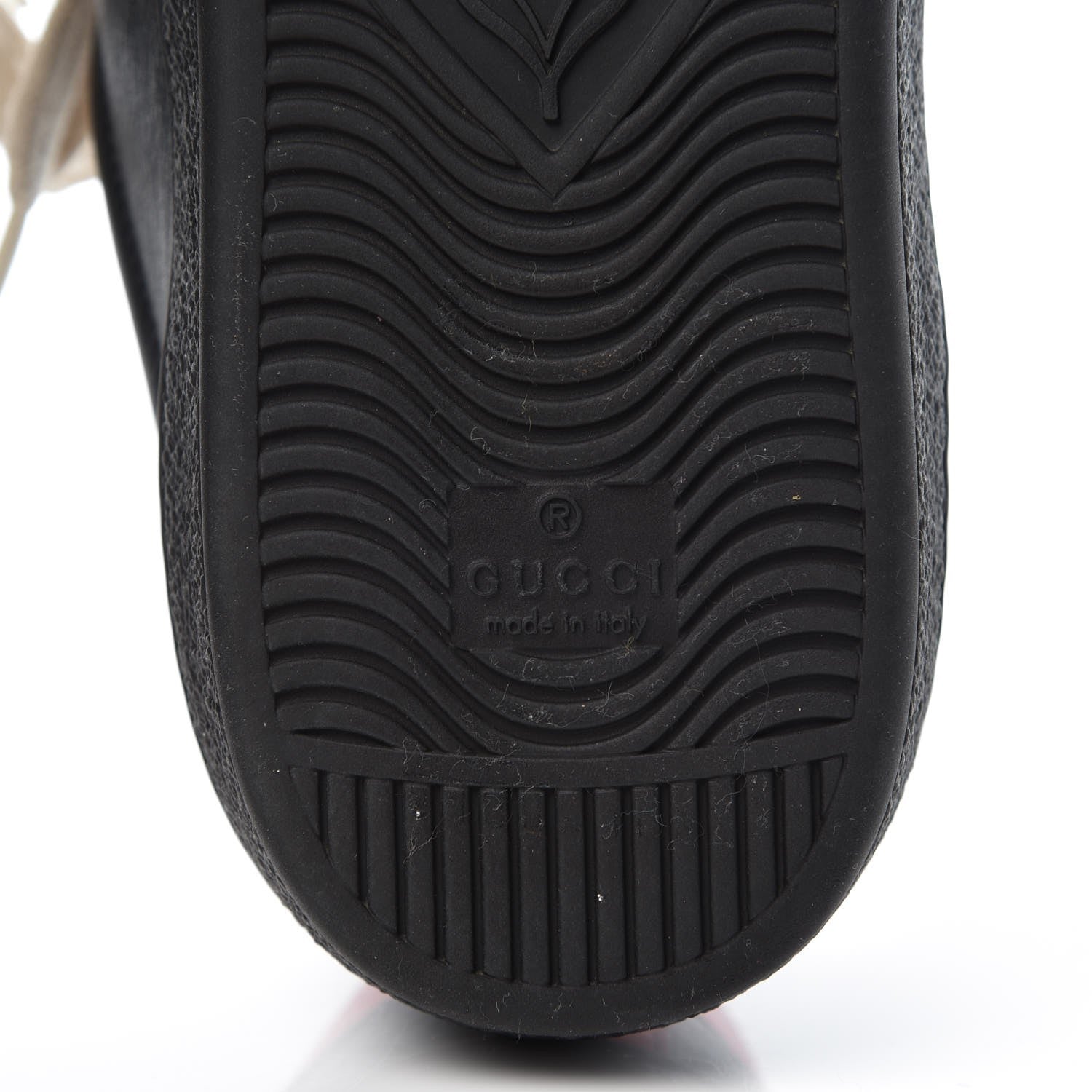 Gucci Calfskin Stripe Mens New Ace Sneakers 8 Black Ecru Red Flame 6 of 10