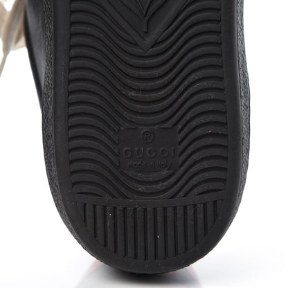 Gucci Calfskin Stripe Mens New Ace Sneakers 8 Black Ecru Red Flame 6 of 10