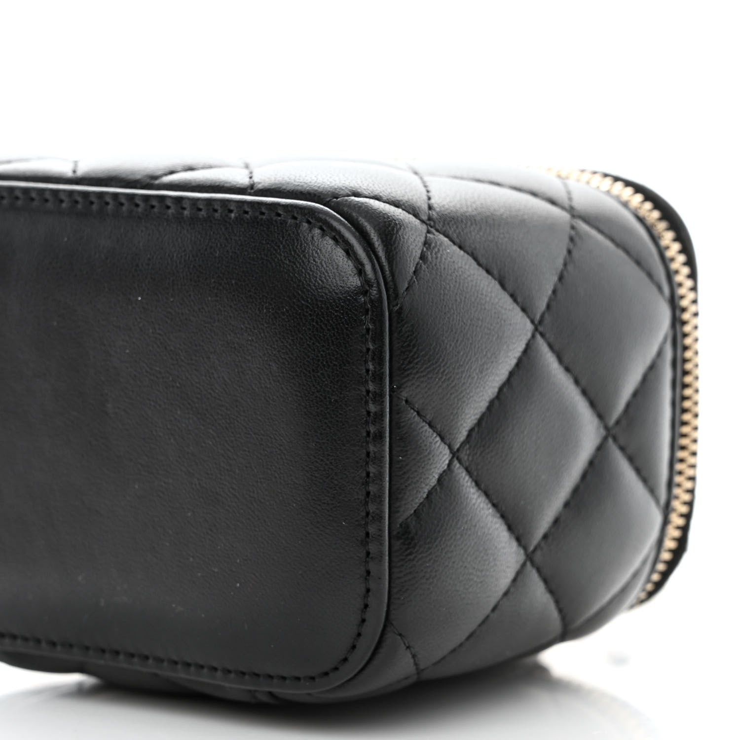 Chanel Lambskin Quilted Mini Pearl Crush Vanity Case With Chain Black 10 of 11
