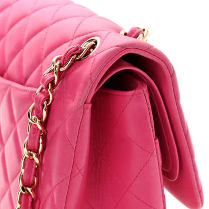 Chanel Lambskin Quilted Jumbo Double Flap Dark Pink 12 of 12