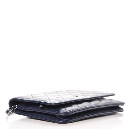 Chanel Caviar Quilted Wallet On Chain WOC Navy Blue 4 of 8