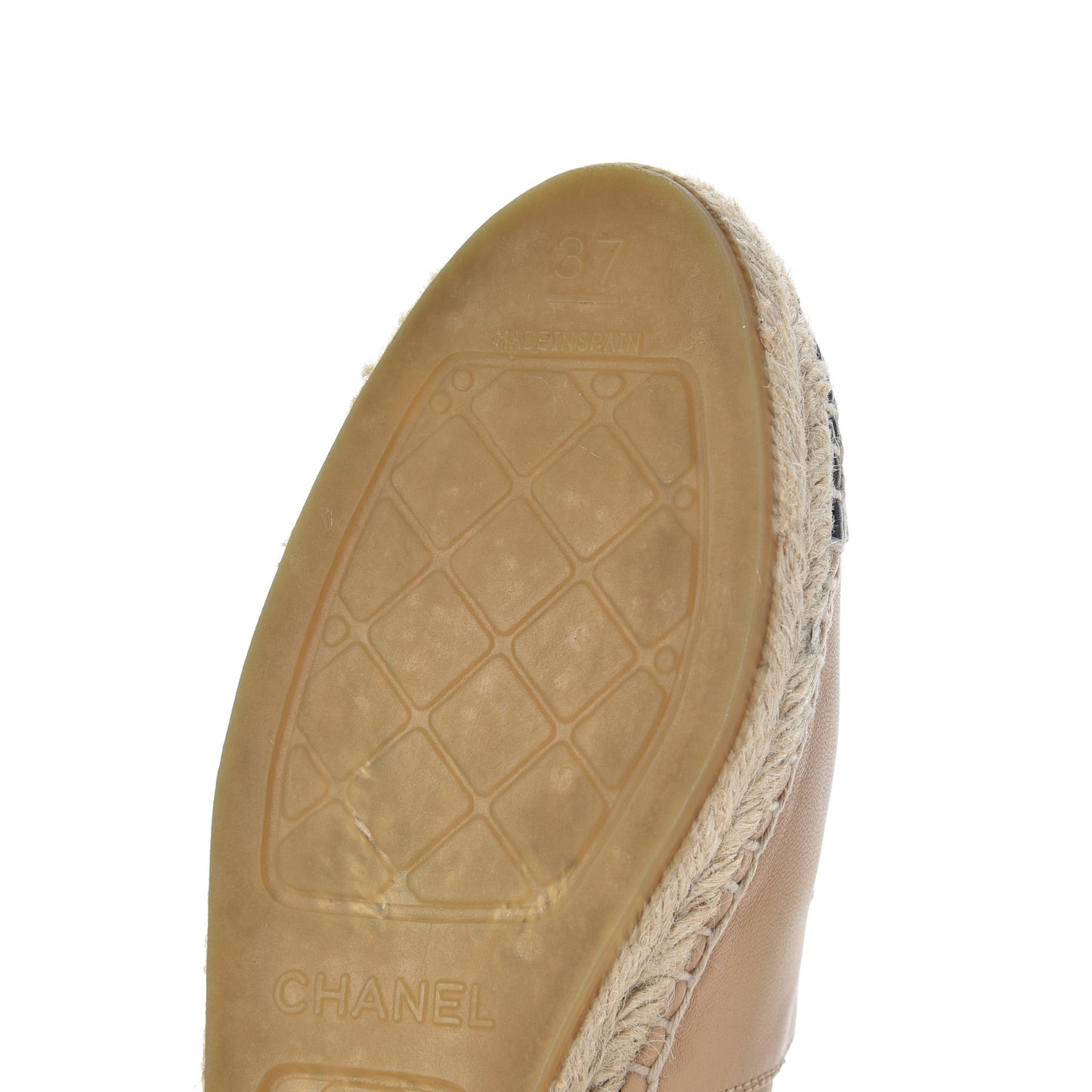 Lambskin CC Espadrilles 37 Beige Black