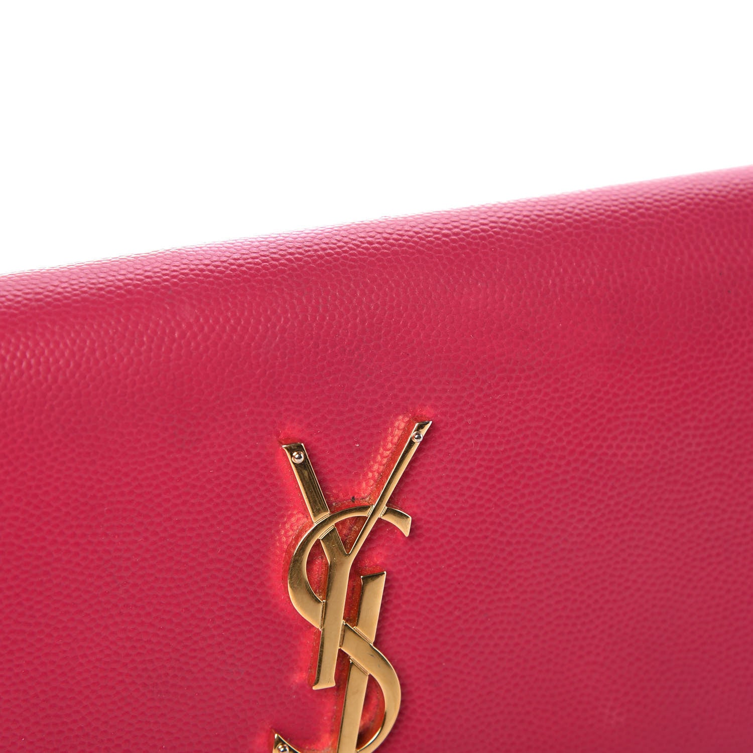 Saint Laurent Grain De Poudre Classic Monogram Cassandre Wallet Fuchsia 29 of 38
