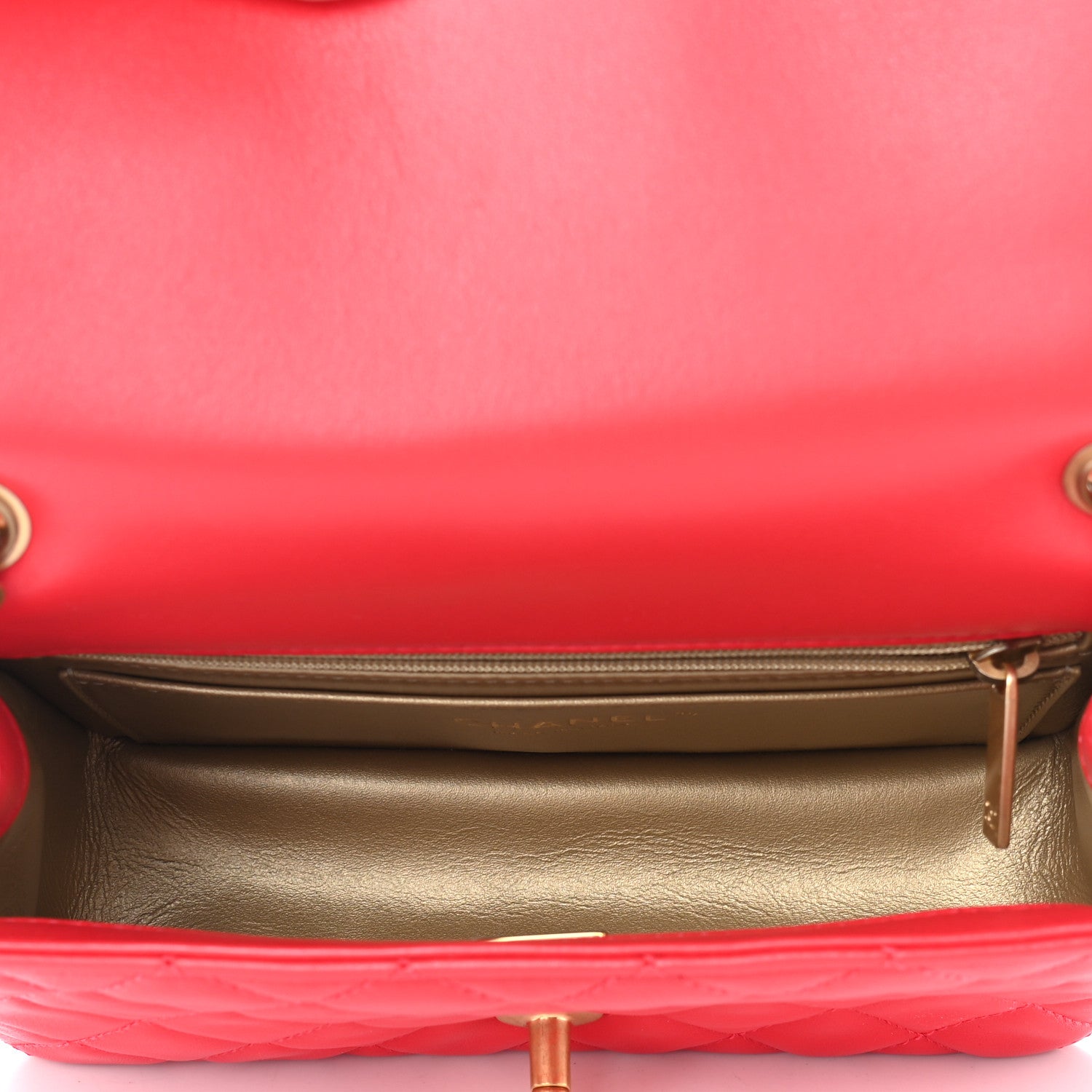 Chanel Lambskin Quilted Mini Rectangular Pearl Crush Flap Red 5 of 9