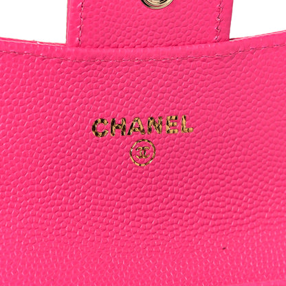 Chanel Caviar Quilted Flap Card Holder Wallet Dark Pink 6 of 10