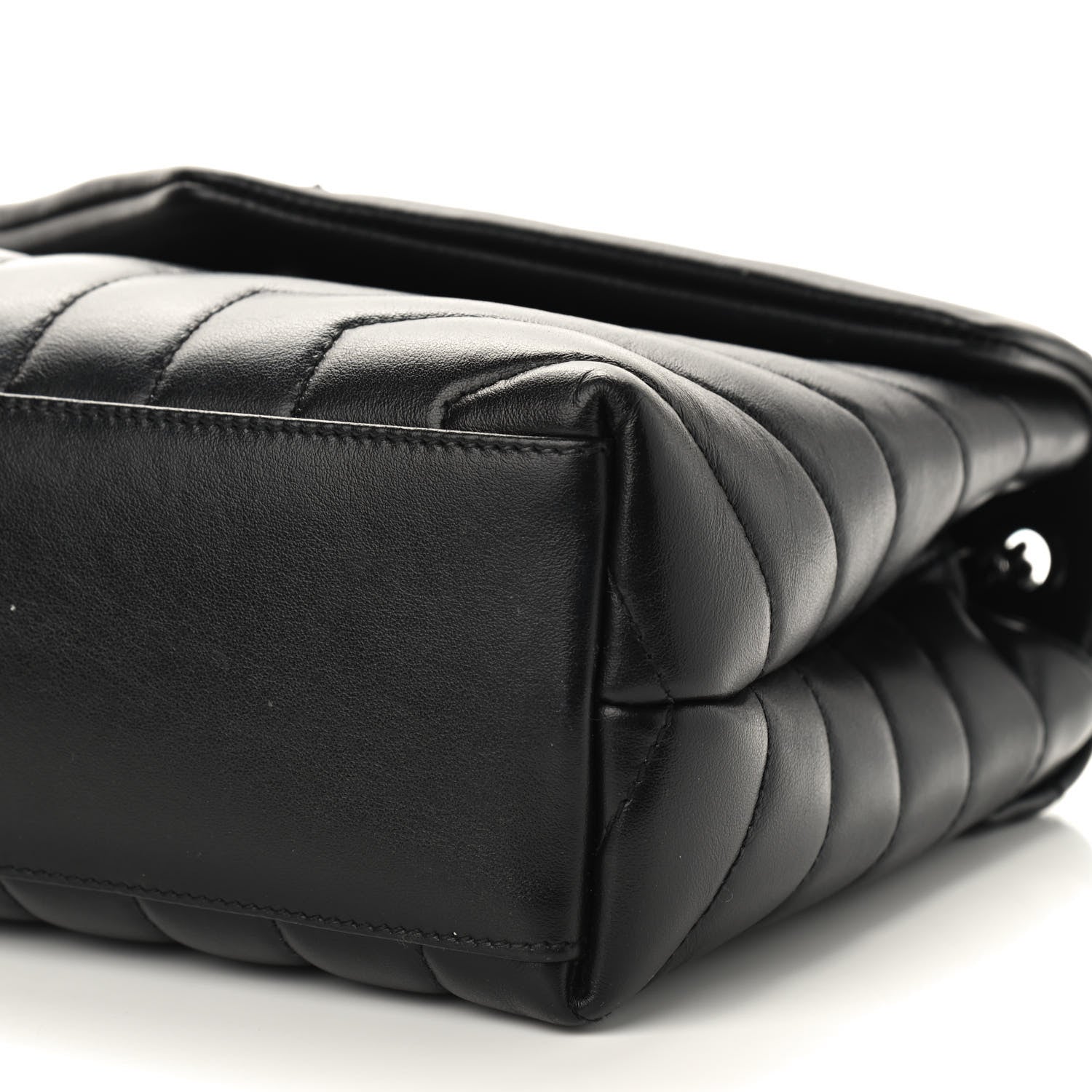 Saint Laurent Calfskin Y Quilted Monogram Small Loulou Chain Satchel Black 9 of 9