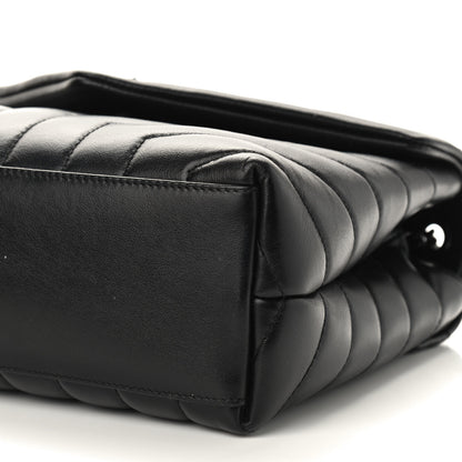 Saint Laurent Calfskin Y Quilted Monogram Small Loulou Chain Satchel Black 9 of 9